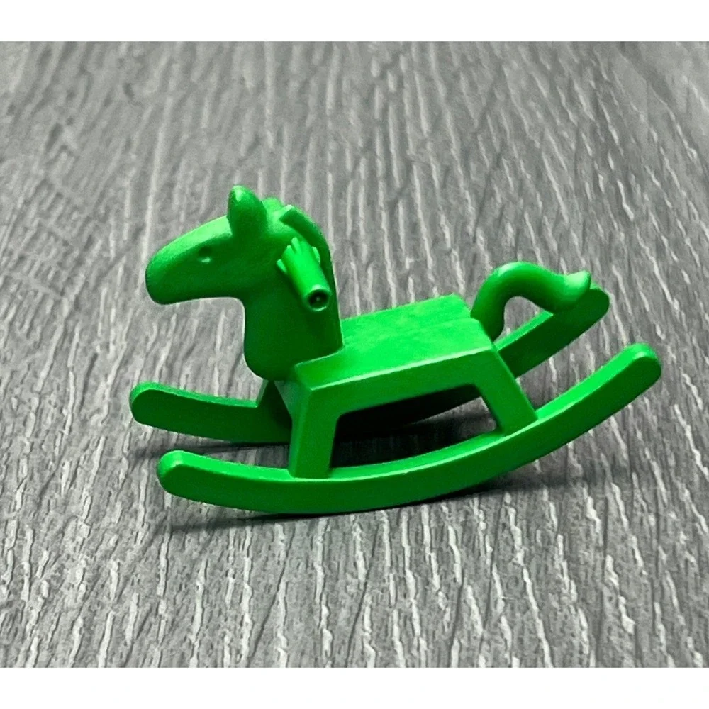 Vtg 1981 Playmobil Geobra Green Rocking Horse Dollhouse Toy Accessory 3174331